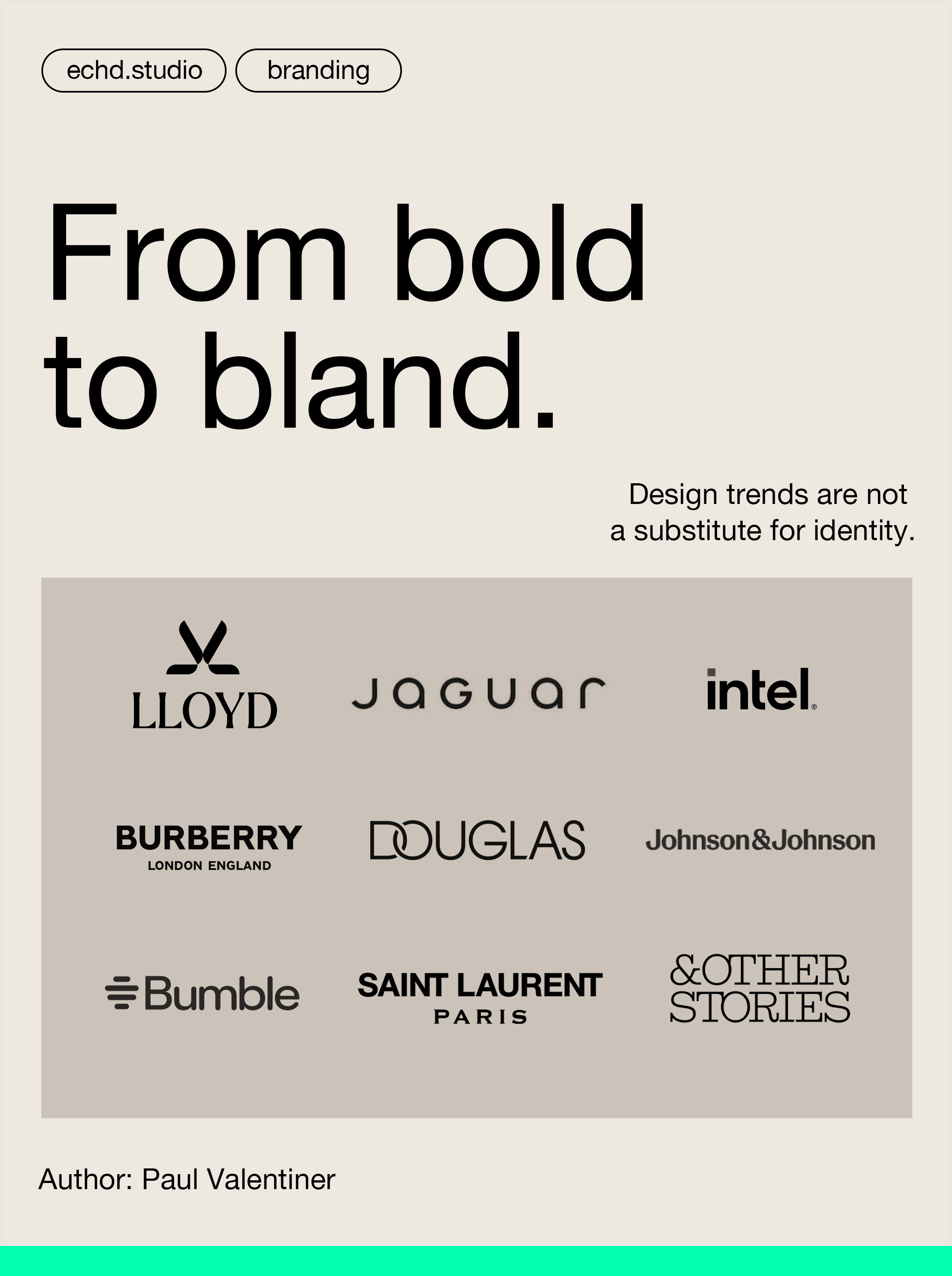 Welcome to the era of cool minimalistic (but generic) logos.